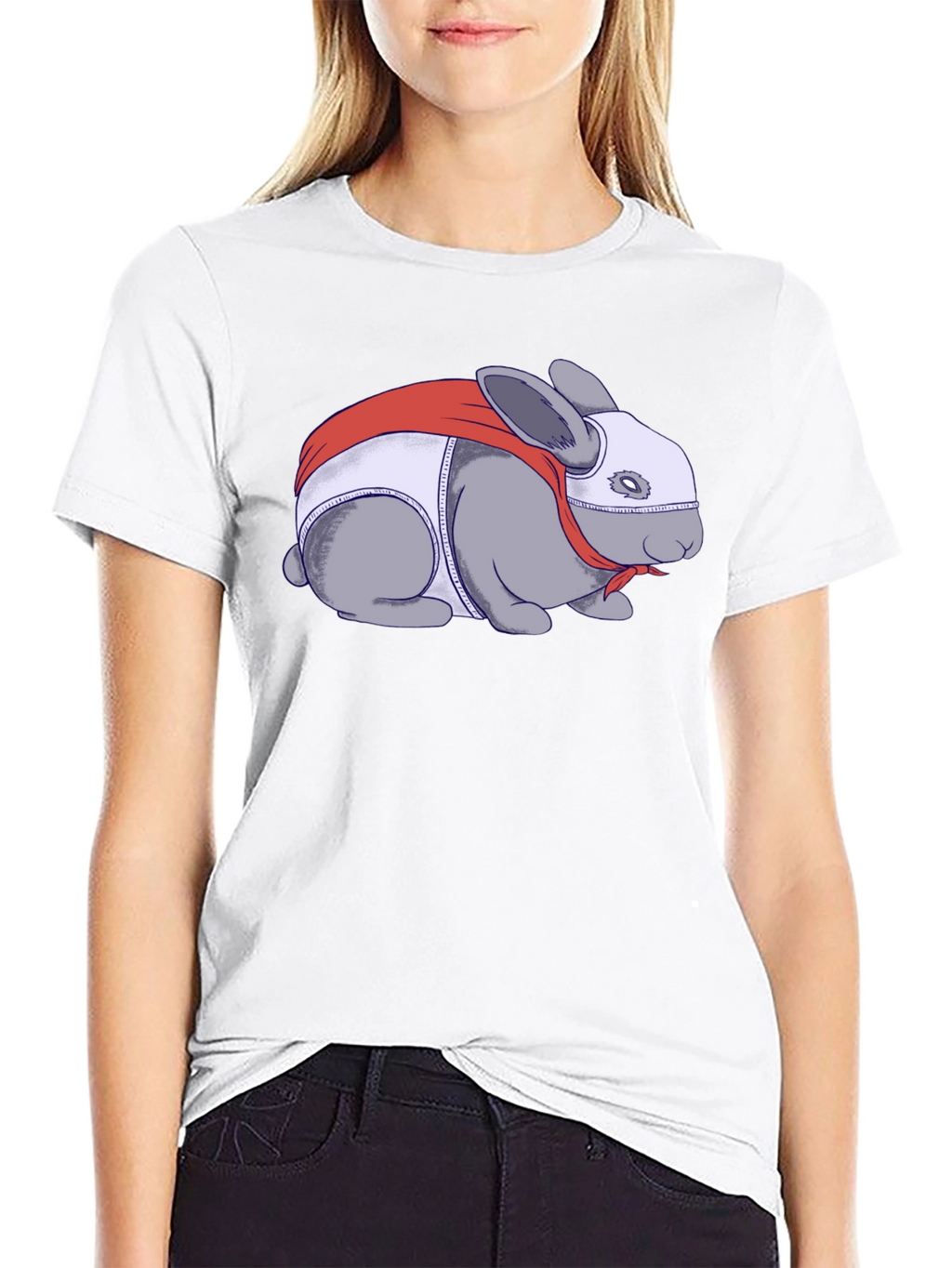 Superhero Rabbit Graphic T-Shirt