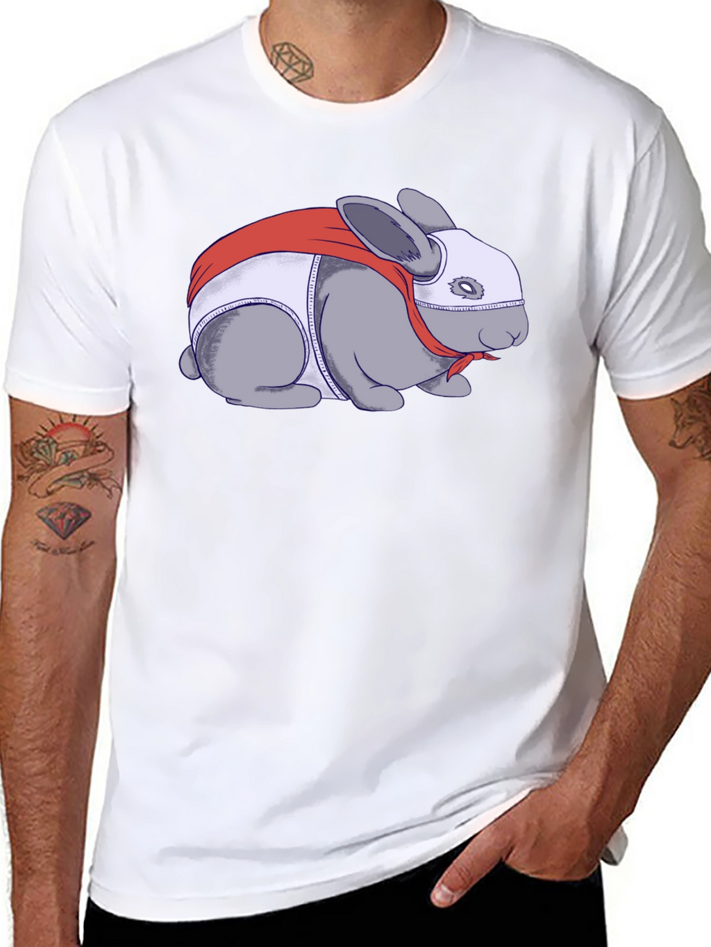 Superhero Rabbit Graphic T-Shirt