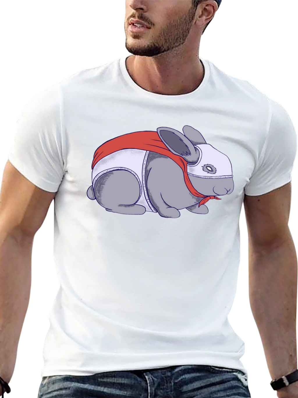 Superhero Rabbit Graphic T-Shirt
