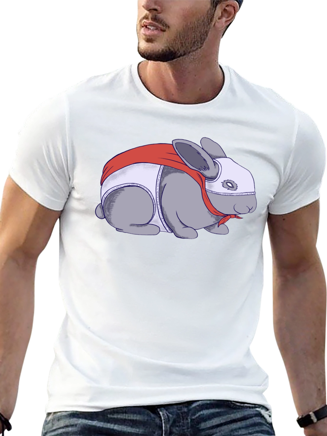 Superhero Rabbit Graphic T-Shirt