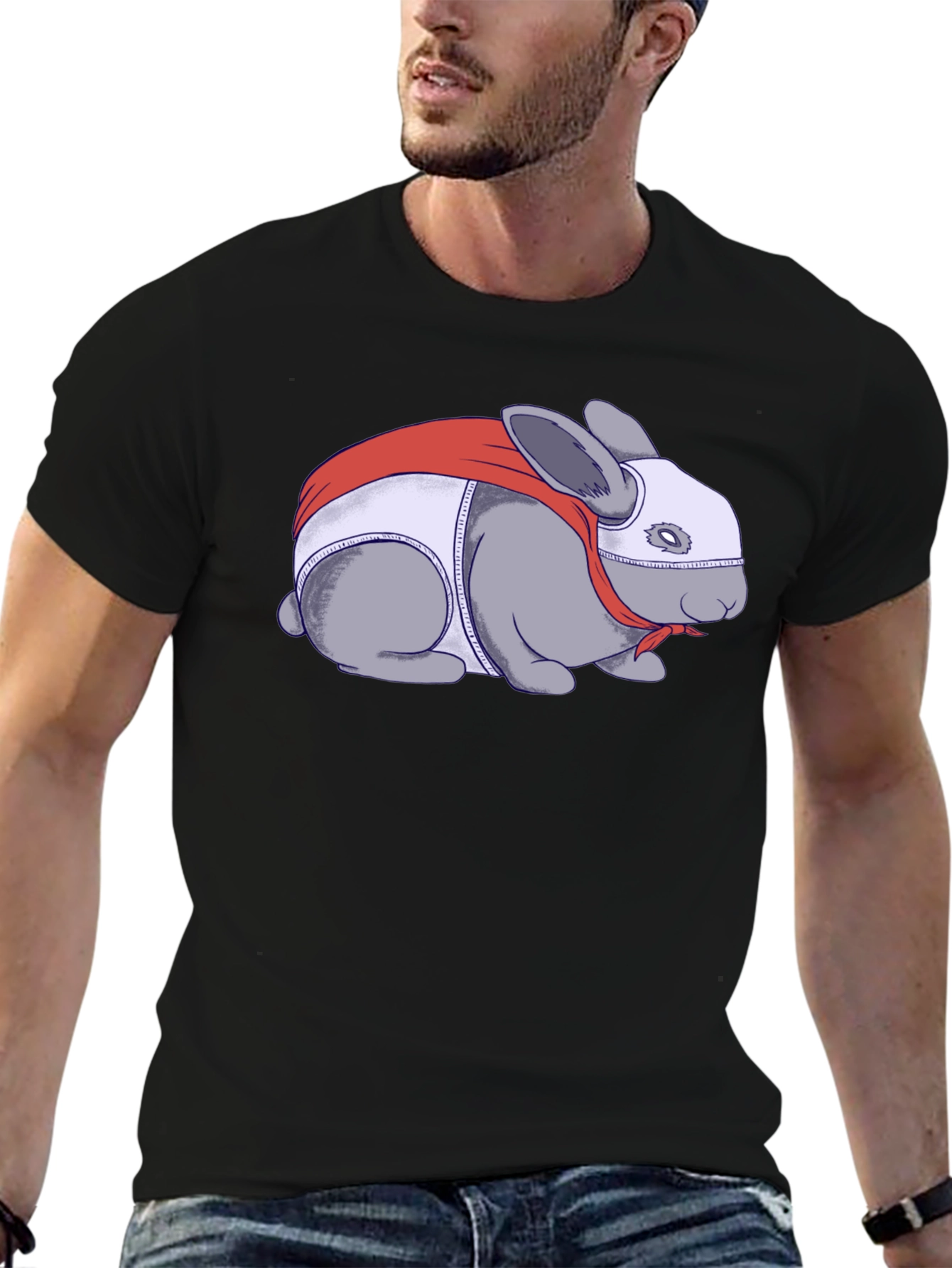 Superhero Rabbit Graphic T-Shirt
