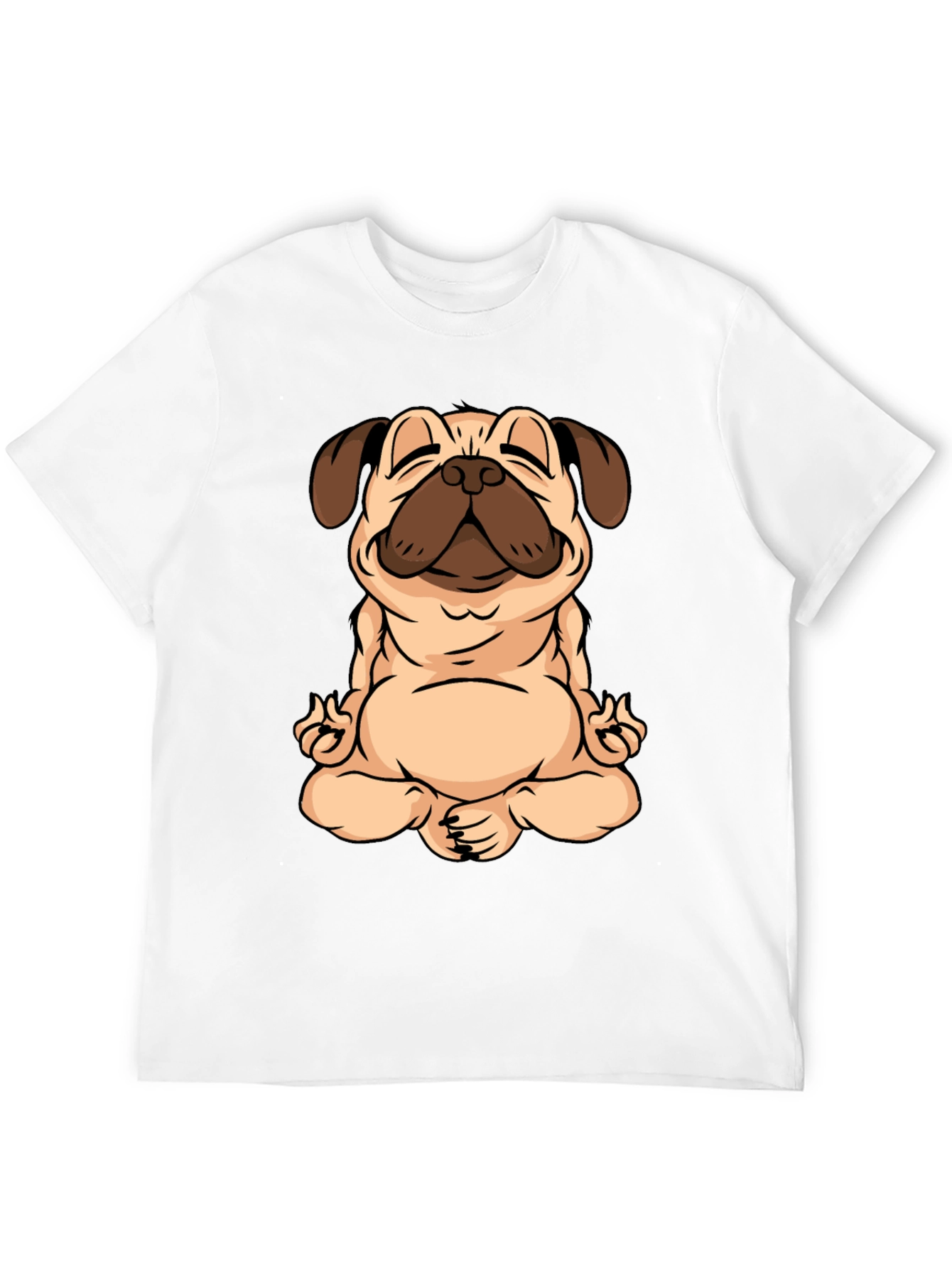 Zen Pug Black T-Shirt - Meditating Dog Graphic Tee