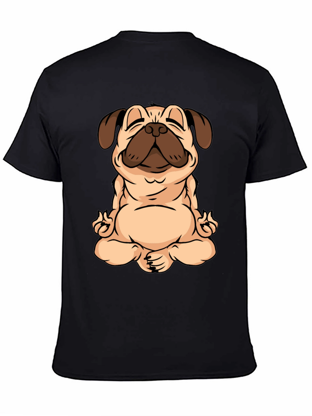 Zen Pug Black T-Shirt - Meditating Dog Graphic Tee