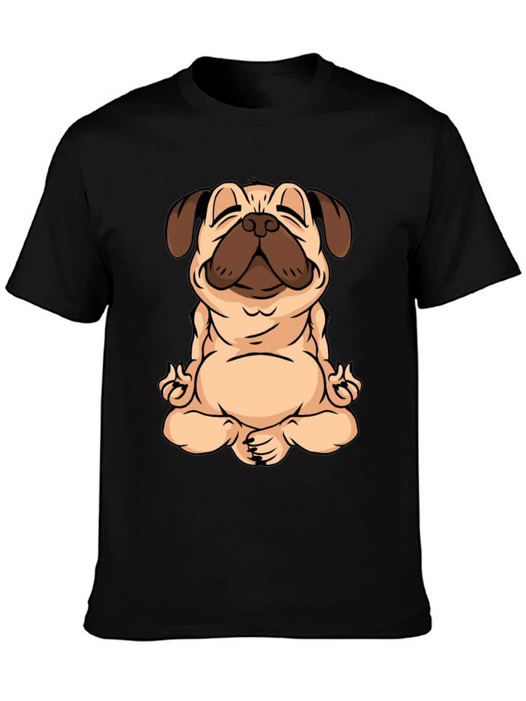 Zen Pug Black T-Shirt - Meditating Dog Graphic Tee