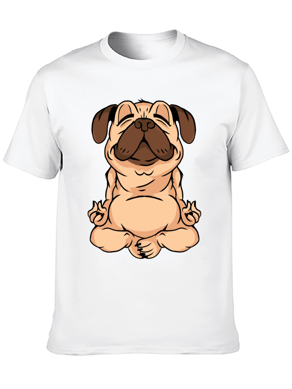 Zen Pug Black T-Shirt - Meditating Dog Graphic Tee