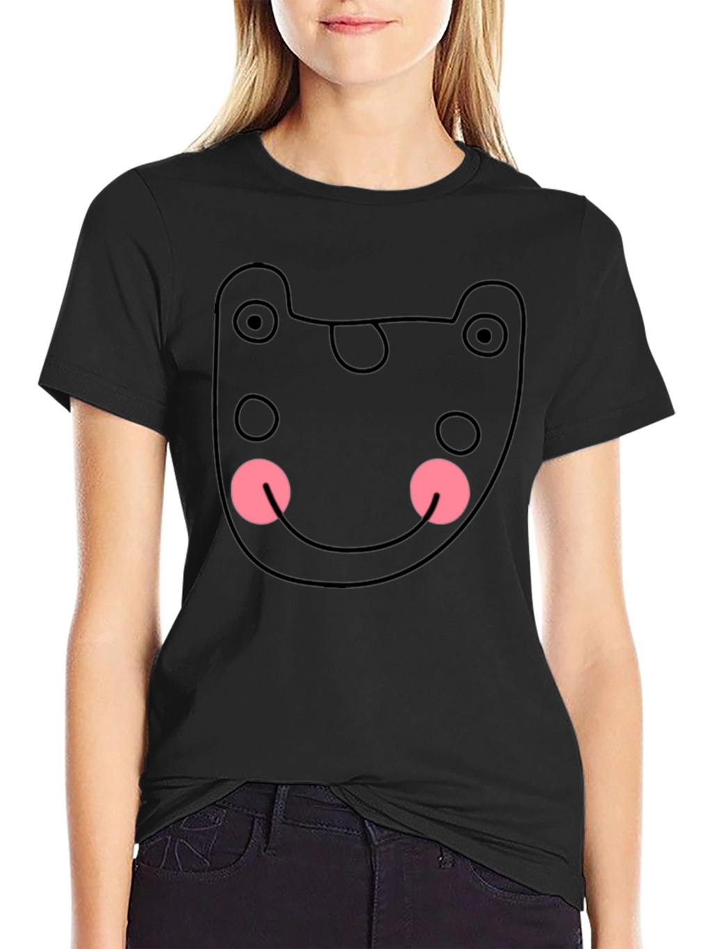 Funky Black Tee - Abstract Bear Graphic