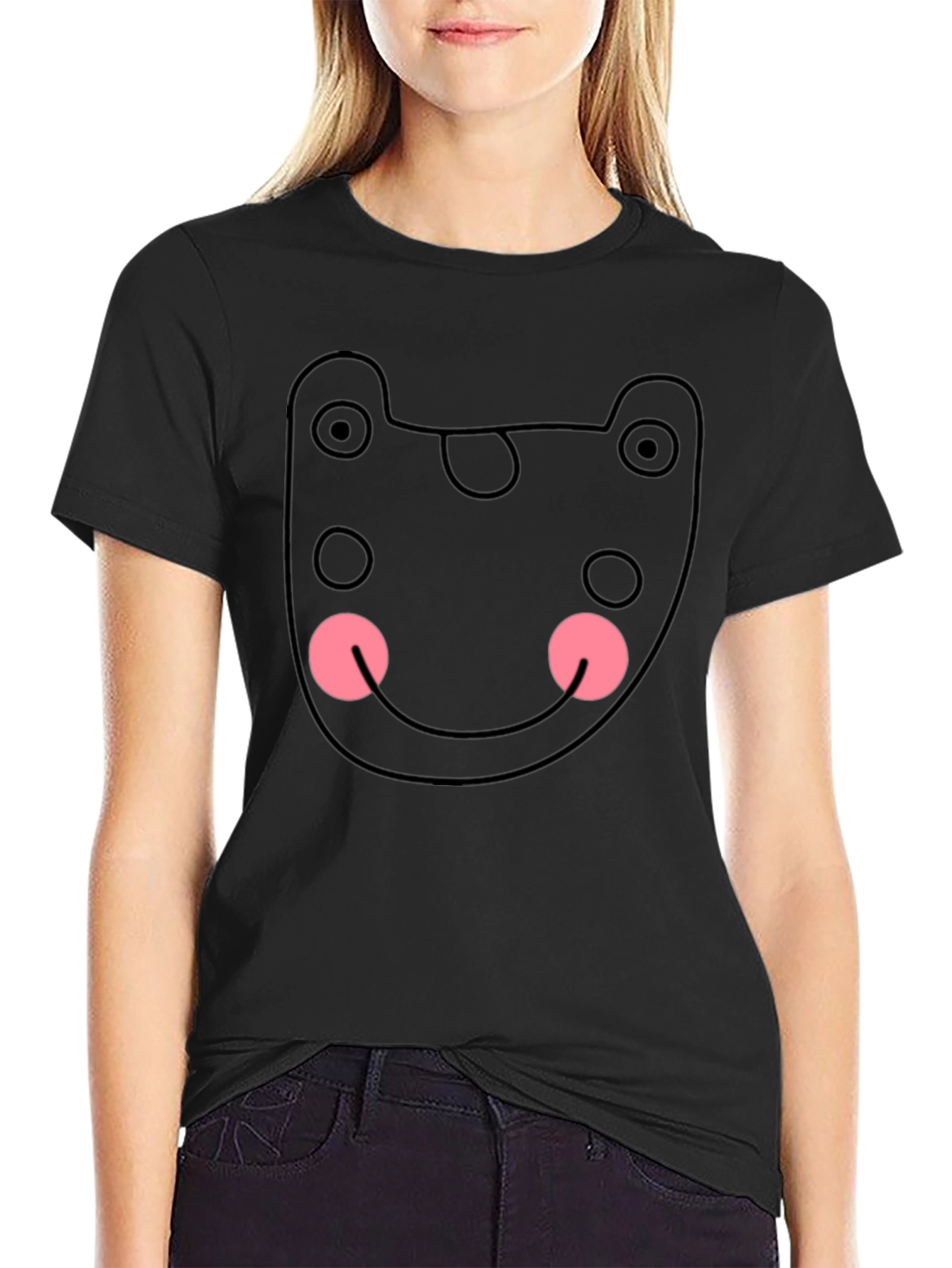 Funky Black Tee - Abstract Bear Graphic