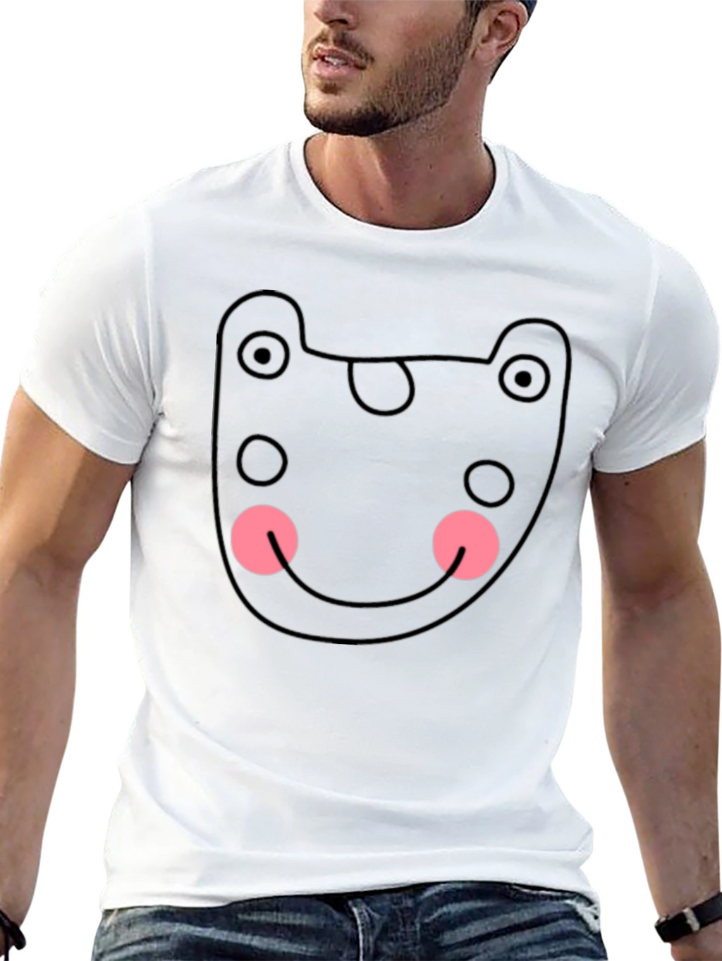 Funky Black Tee - Abstract Bear Graphic