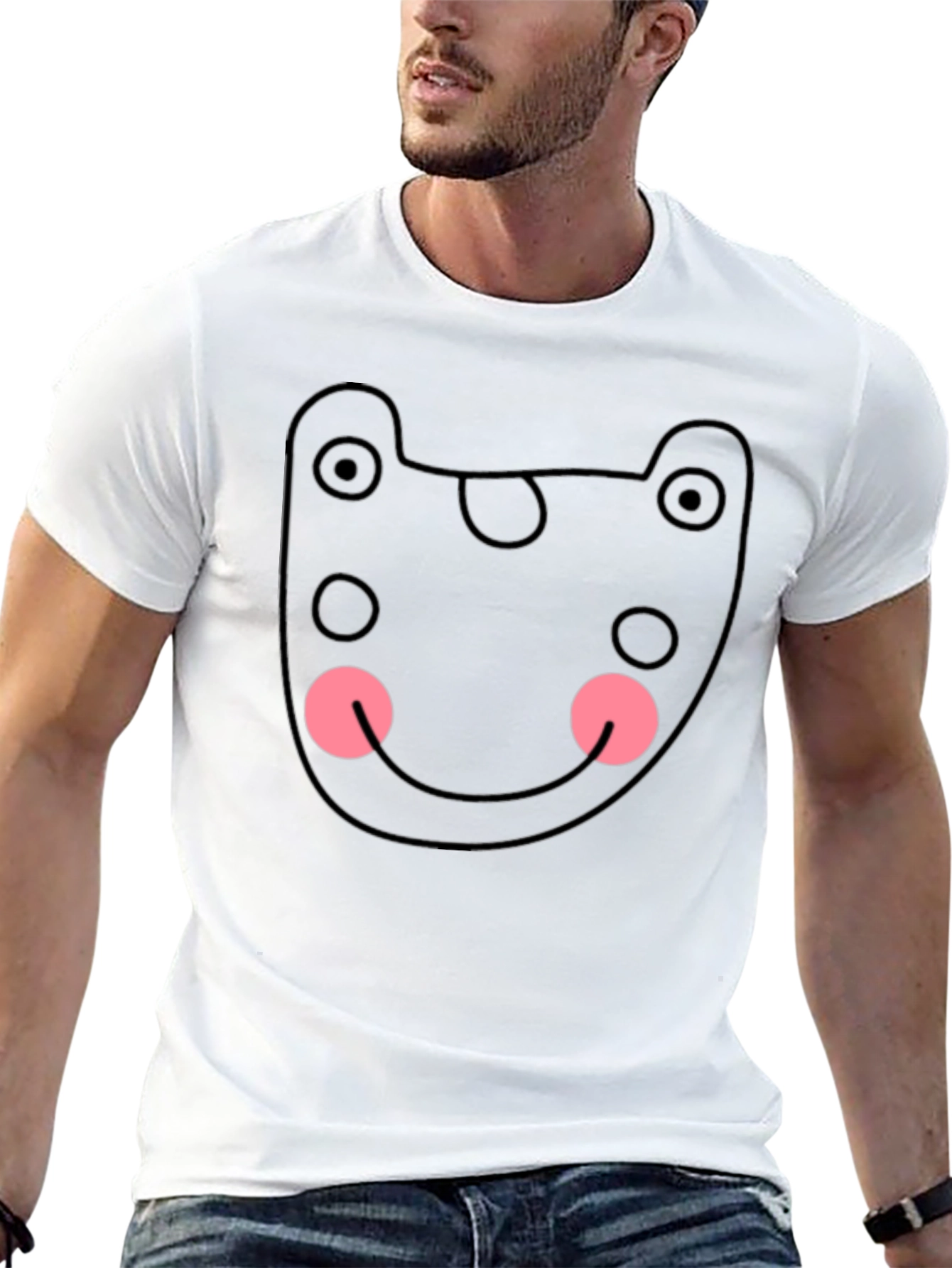 Funky Black Tee - Abstract Bear Graphic