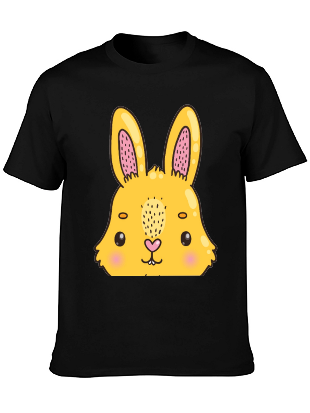 Cute Bunny Graphic Black T-Shirt