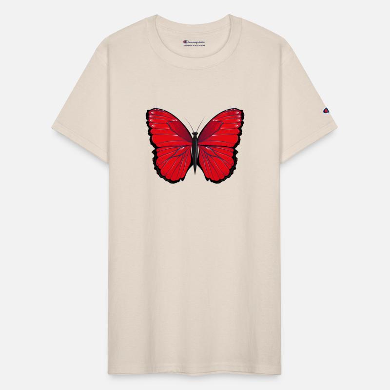 red butterfly hand drawn and colored
