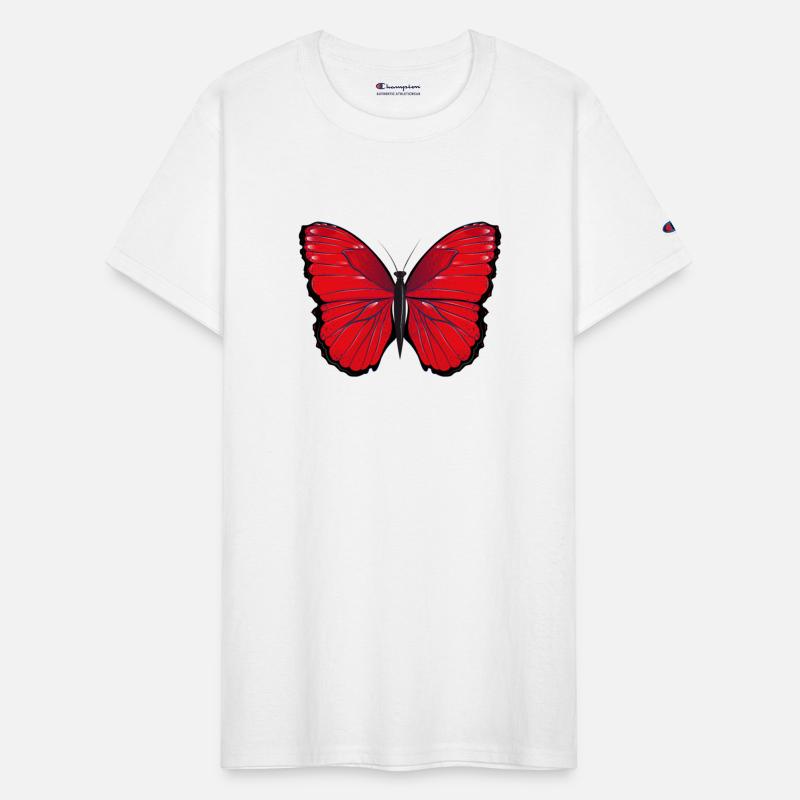 red butterfly hand drawn and colored