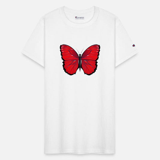 red butterfly hand drawn and colored