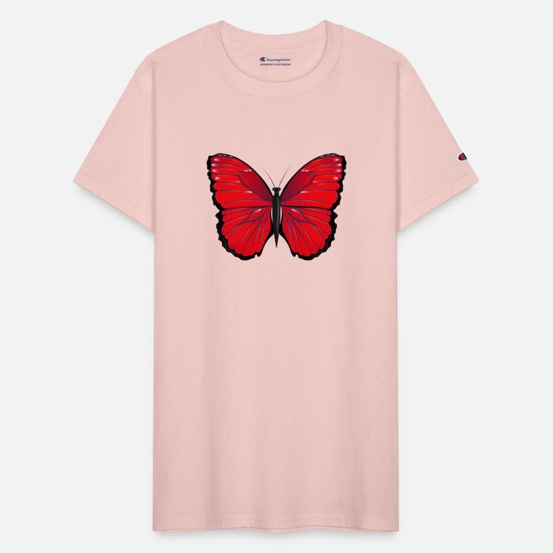 red butterfly hand drawn and colored