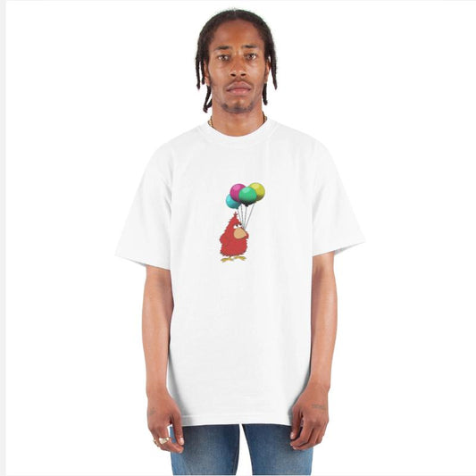 Red Parrot with baloons