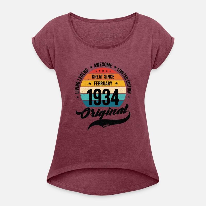 Retro 90 Years February 1934 Birthday Vintage