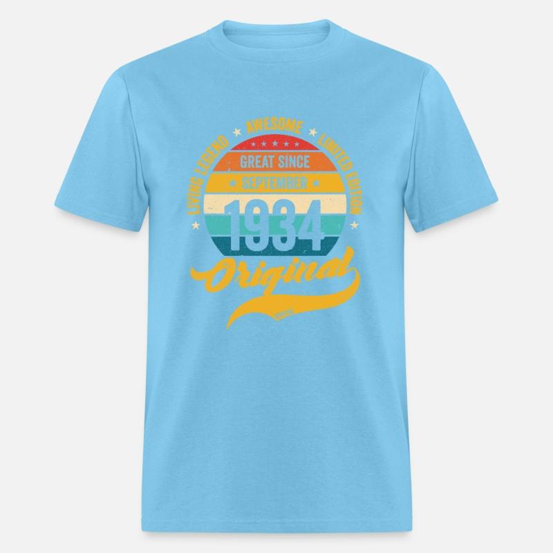 Retro 90 Years September 1934 Birthday Vintage