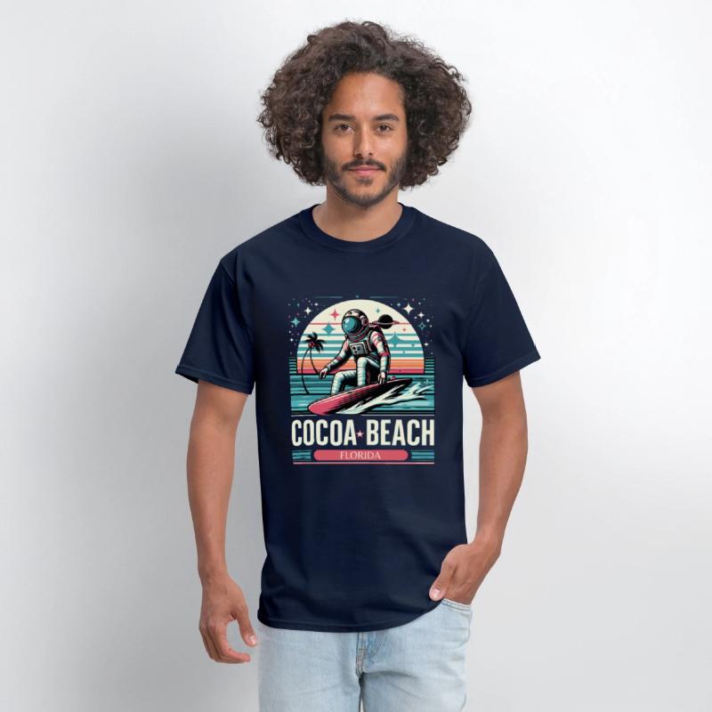 Retro Cocoa Beach florida, Astronaut surfing