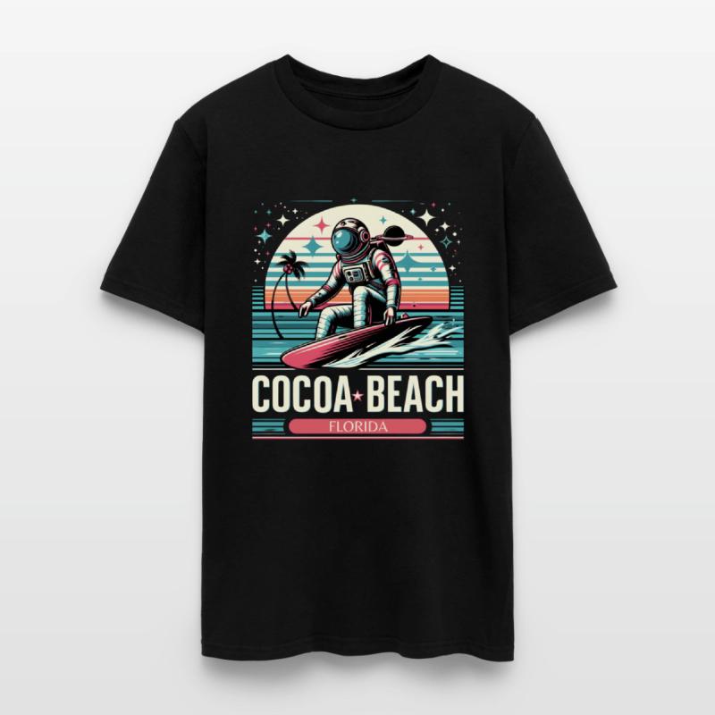 Retro Cocoa Beach florida, Astronaut surfing