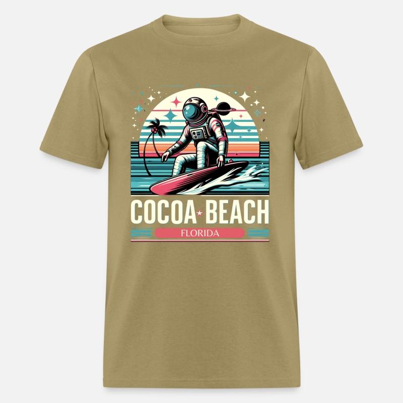 Retro Cocoa Beach florida, Astronaut surfing