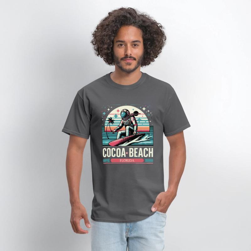 Retro Cocoa Beach florida, Astronaut surfing