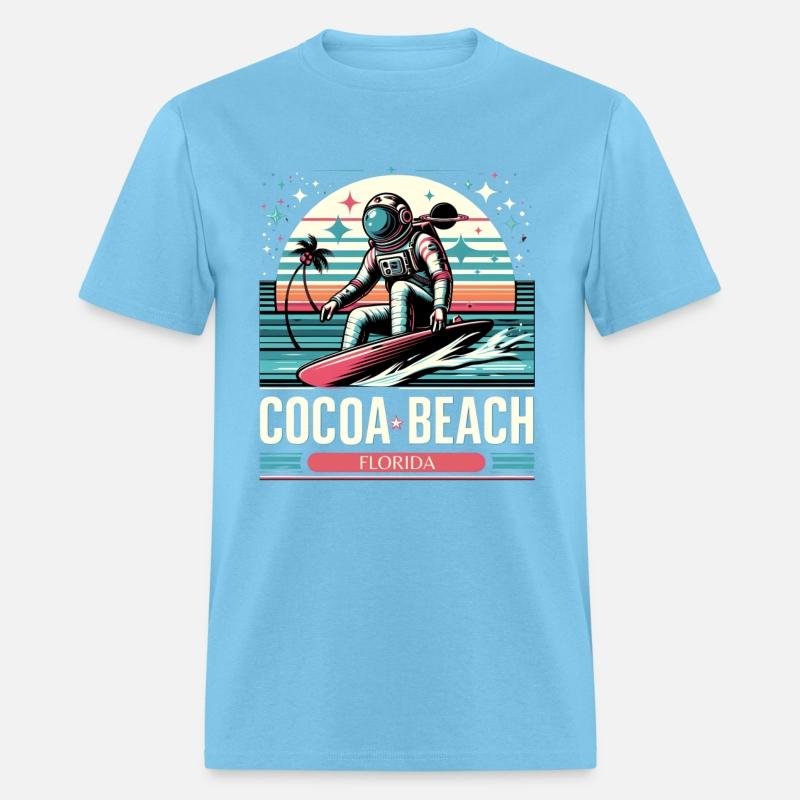 Retro Cocoa Beach florida, Astronaut surfing
