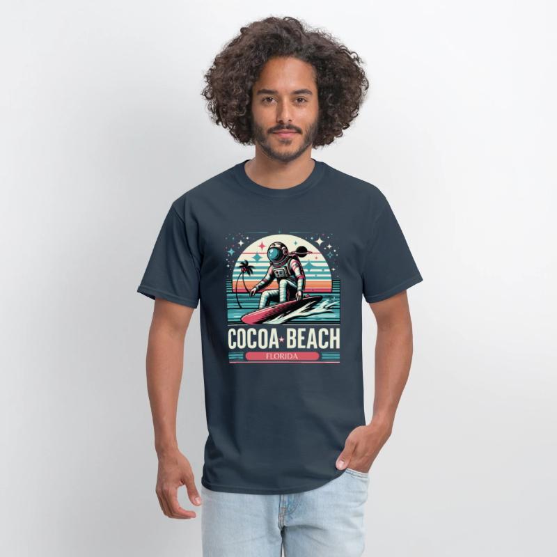 Retro Cocoa Beach florida, Astronaut surfing