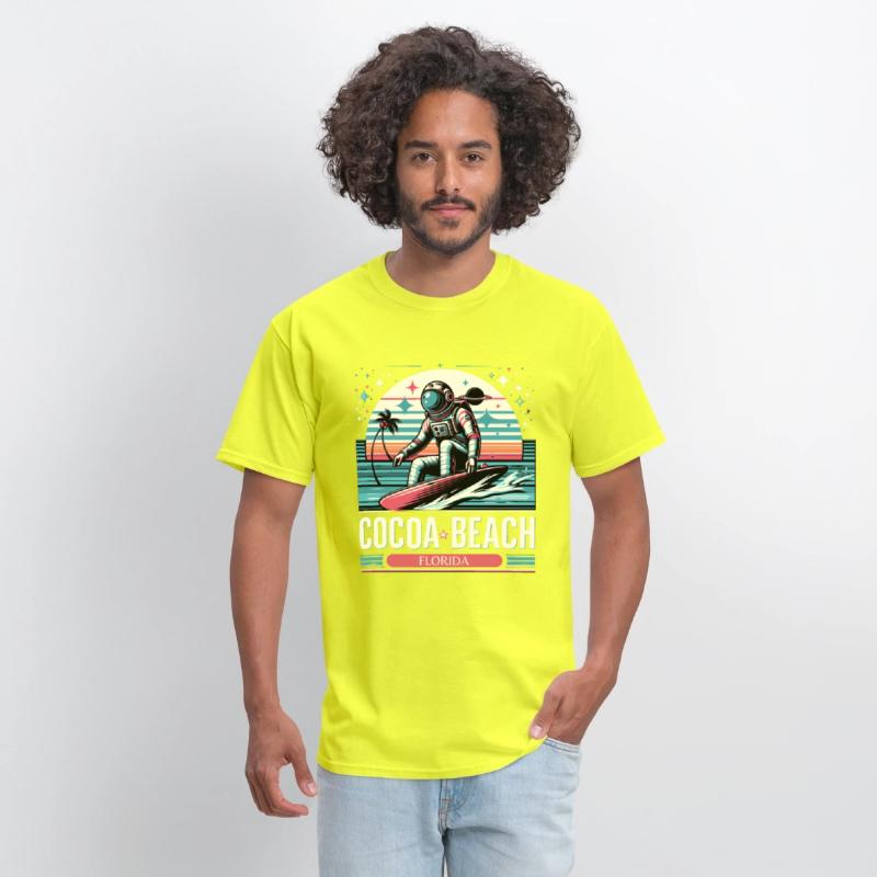 Retro Cocoa Beach florida, Astronaut surfing