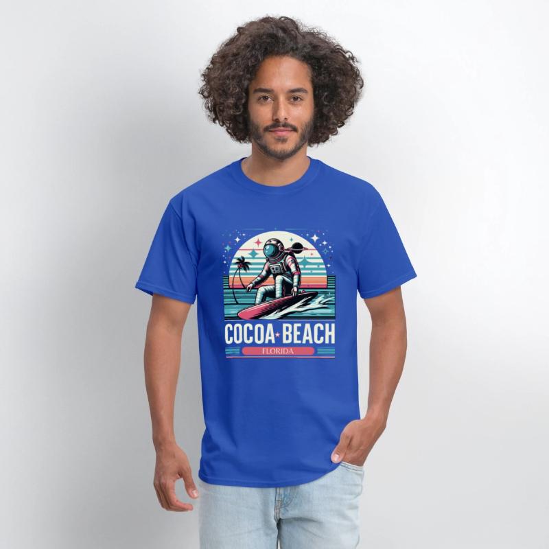 Retro Cocoa Beach florida, Astronaut surfing