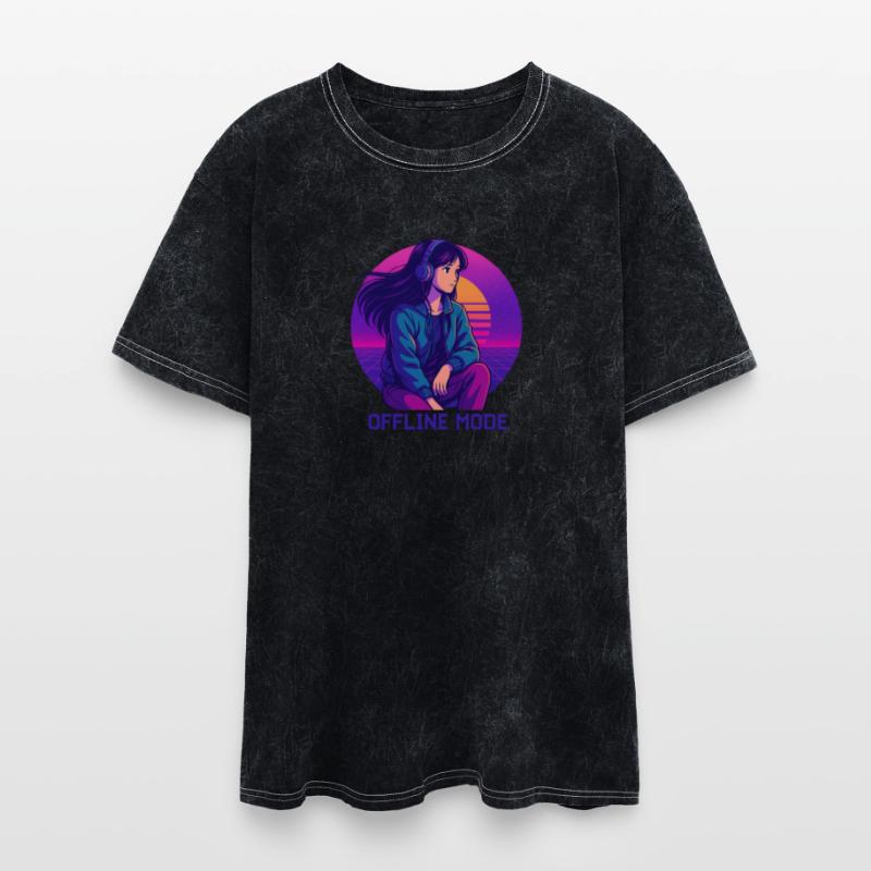 Retro Neon Offline Mode Illustration