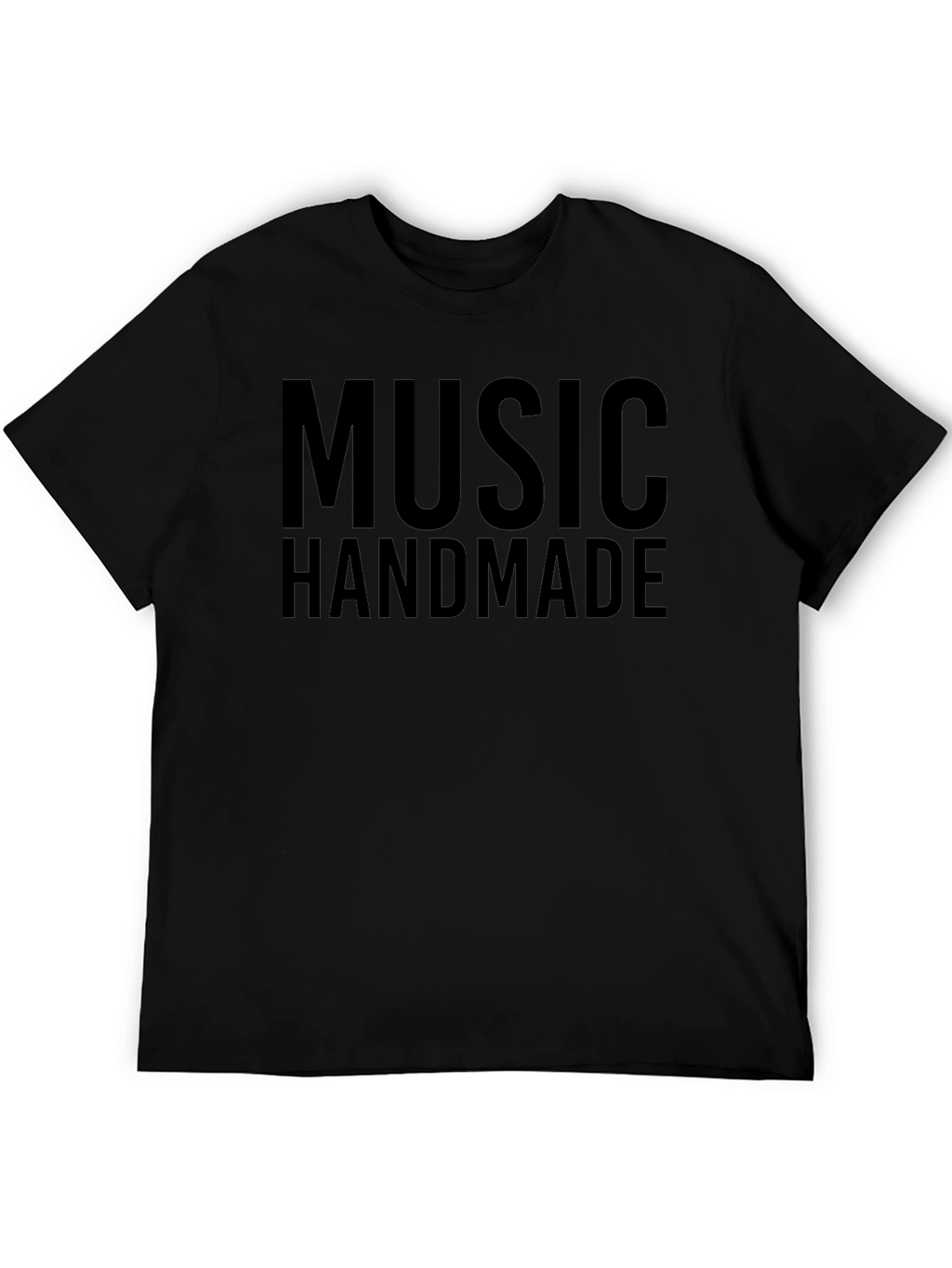 Music Handmade Graphic T-Shirt - Black Crew Neck Tee