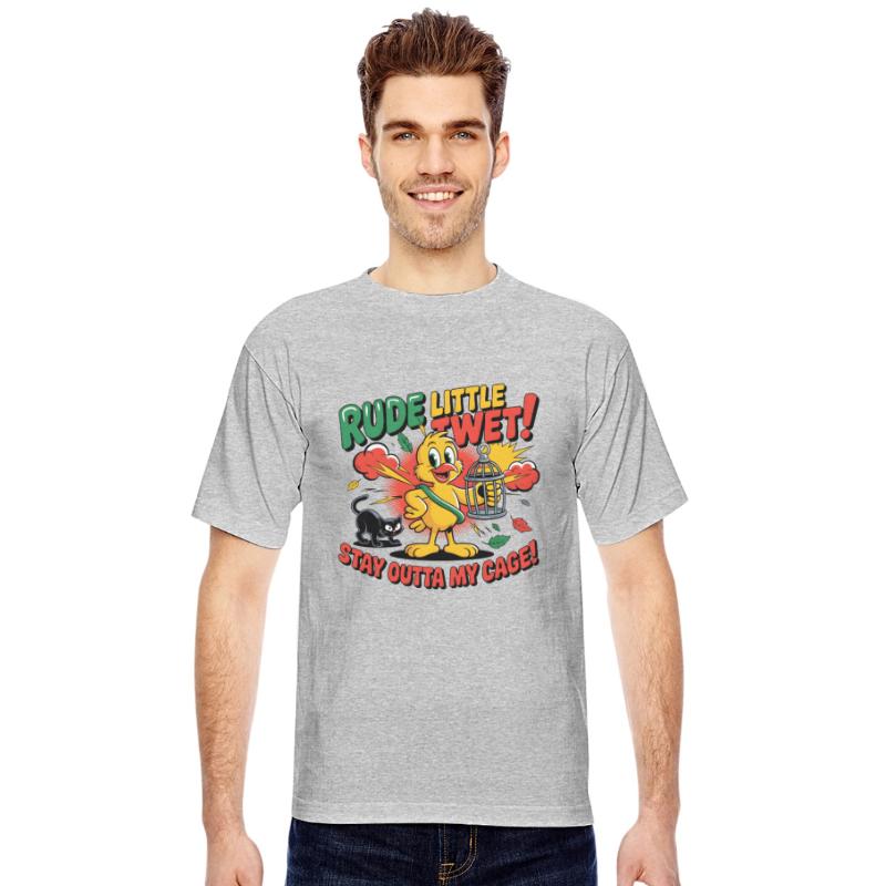 Rude Little Tweet – Retro Cartoon Bird Squad Tee