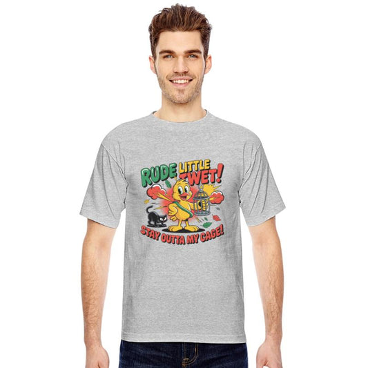 Rude Little Tweet – Retro Cartoon Bird Squad Tee