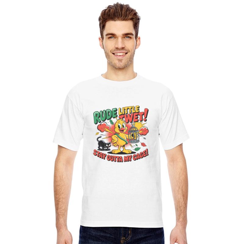 Rude Little Tweet – Retro Cartoon Bird Squad Tee