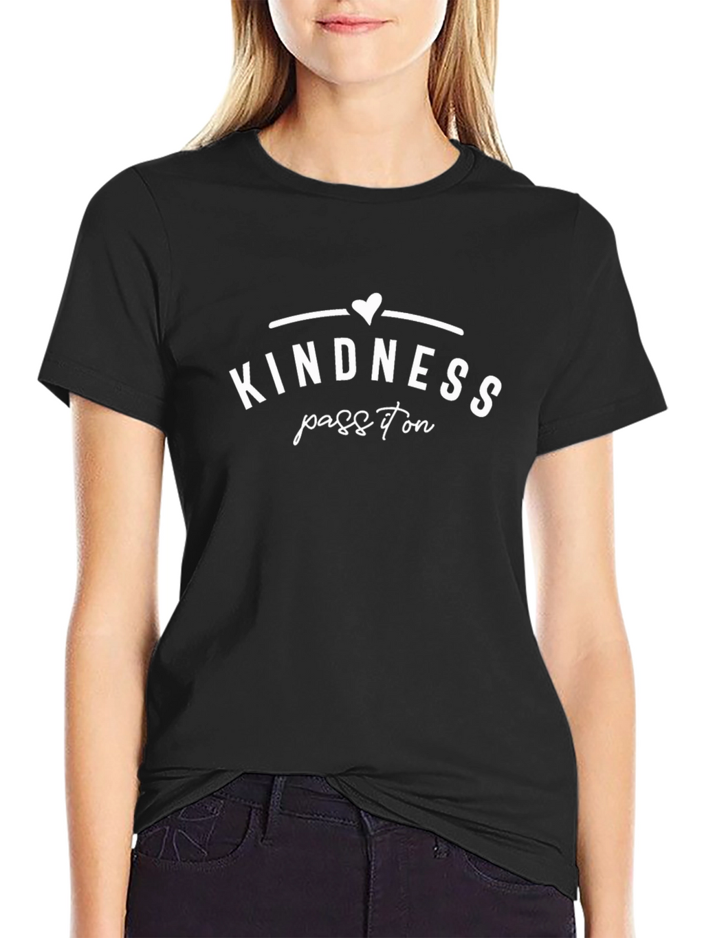 Kindness Pass It On Black Graphic Tee