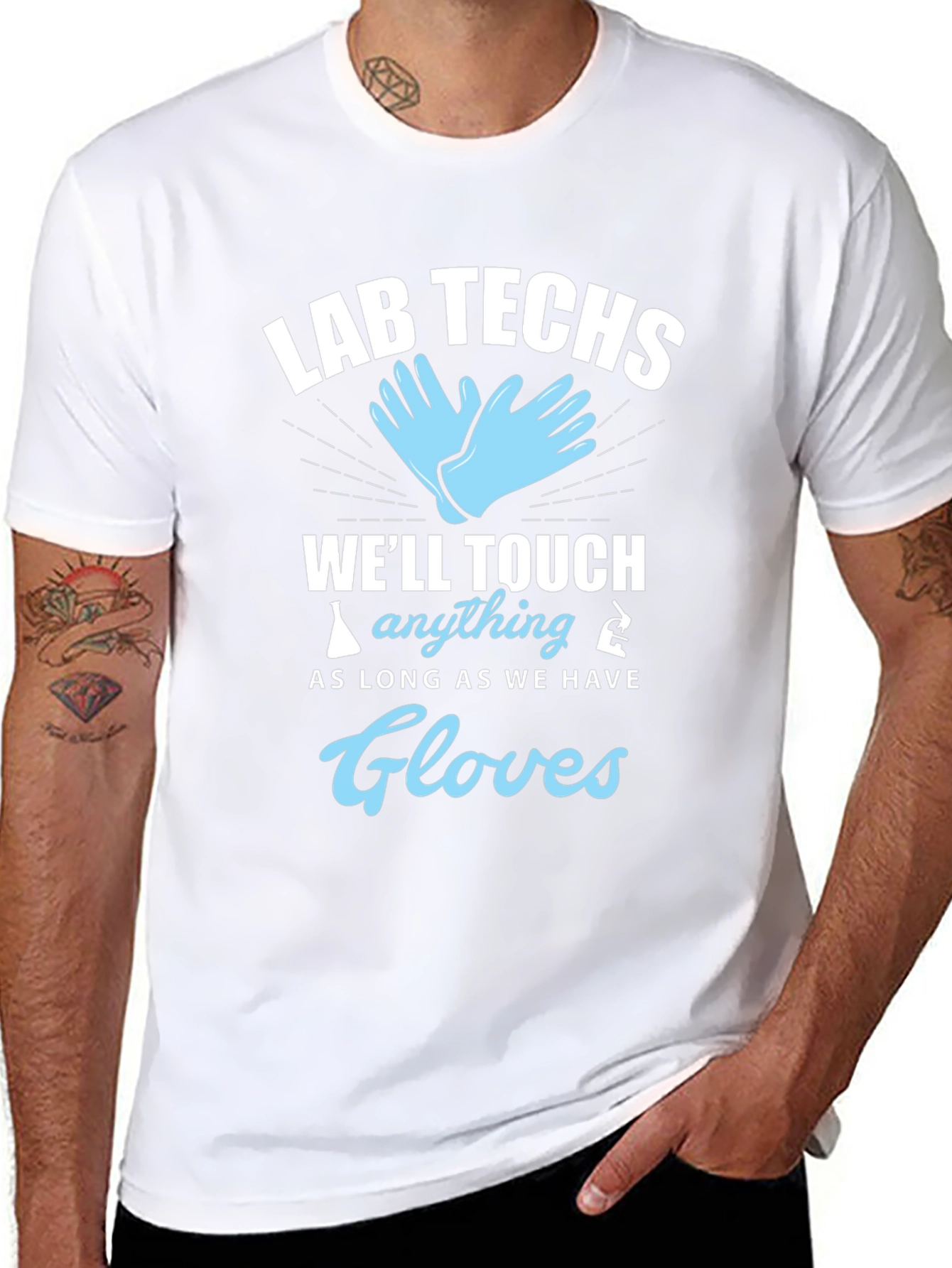 Lab Techs Gloves T-Shirt - Medical Humor Tee