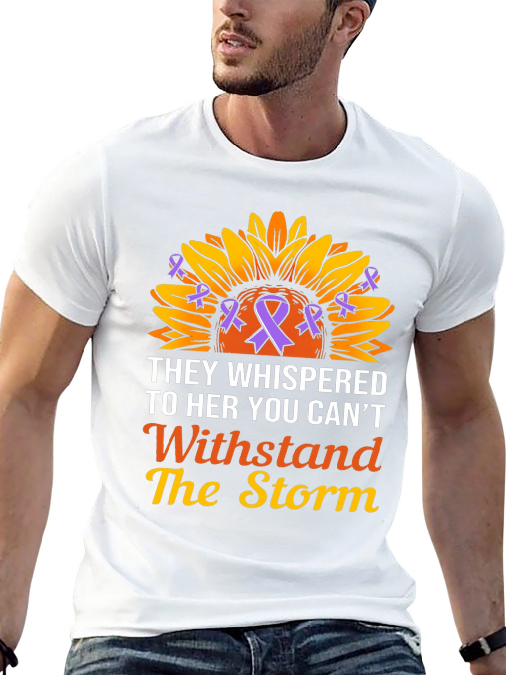 They Whispered T-Shirt Sunflower Ribbon