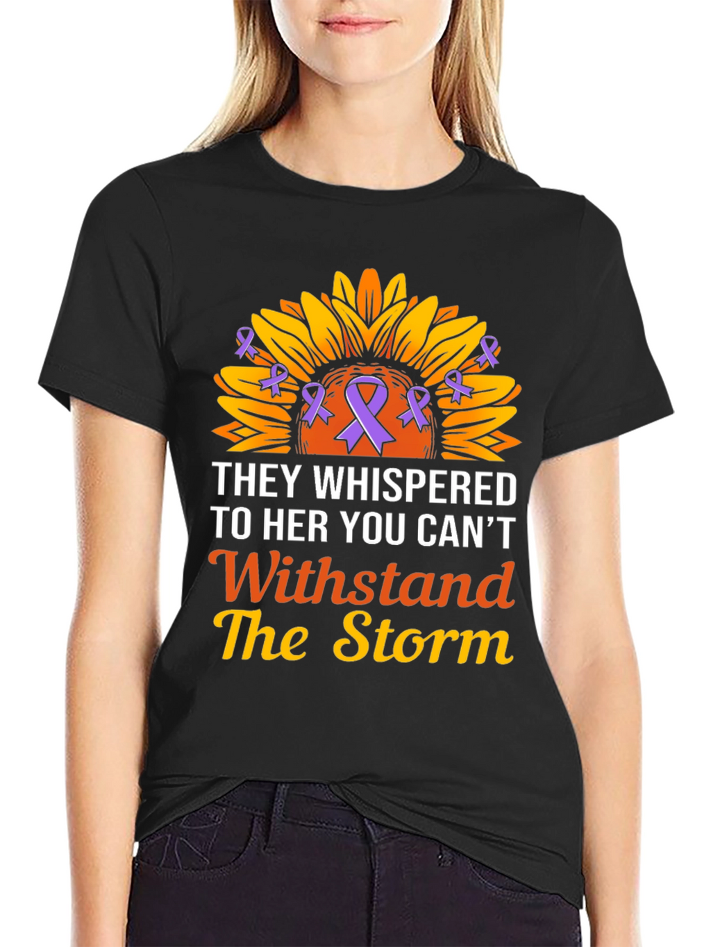 They Whispered T-Shirt Sunflower Ribbon