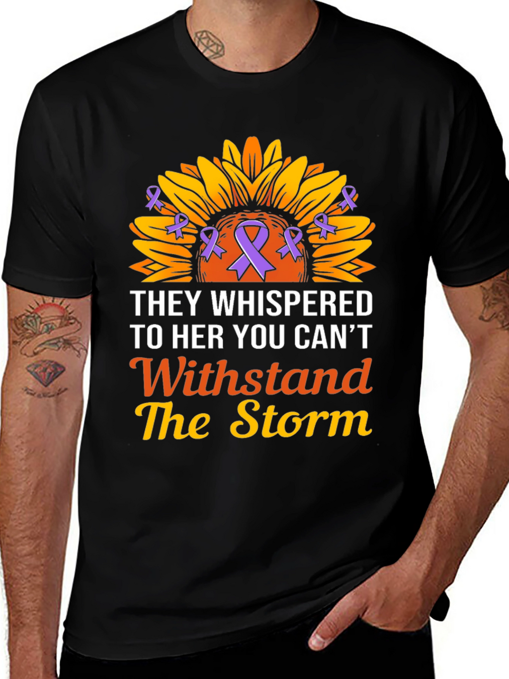 They Whispered T-Shirt Sunflower Ribbon