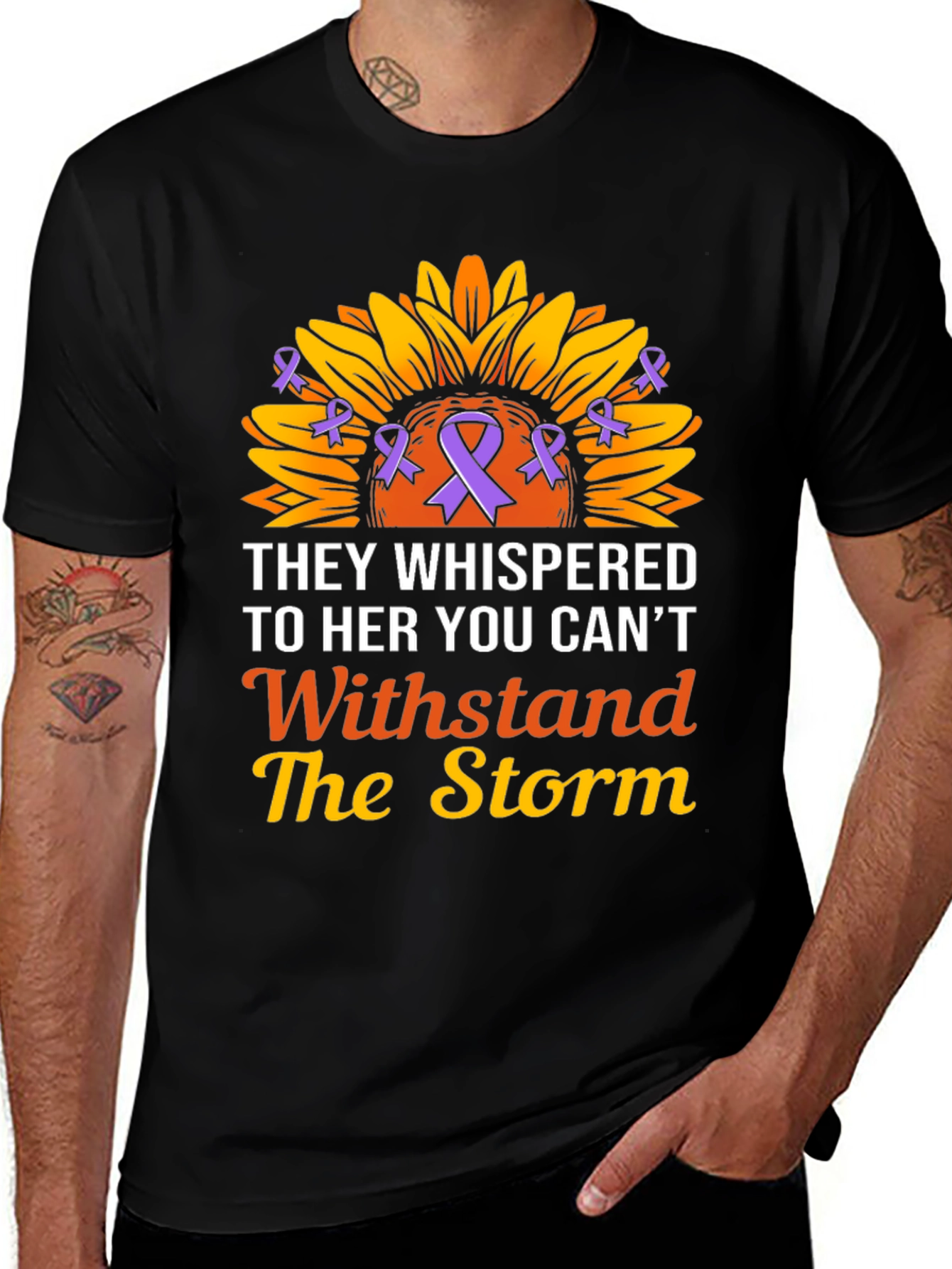 They Whispered T-Shirt Sunflower Ribbon