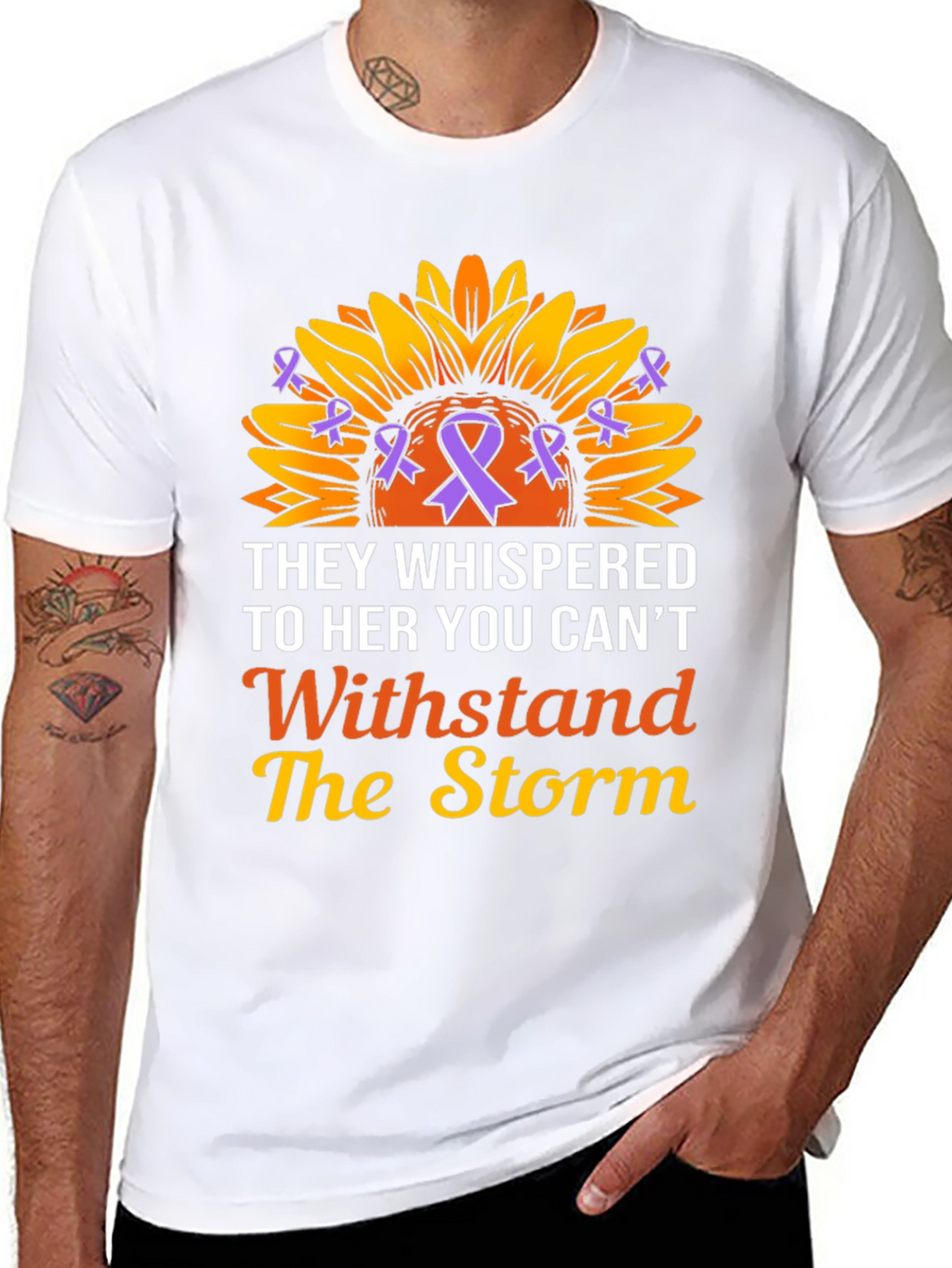 They Whispered T-Shirt Sunflower Ribbon