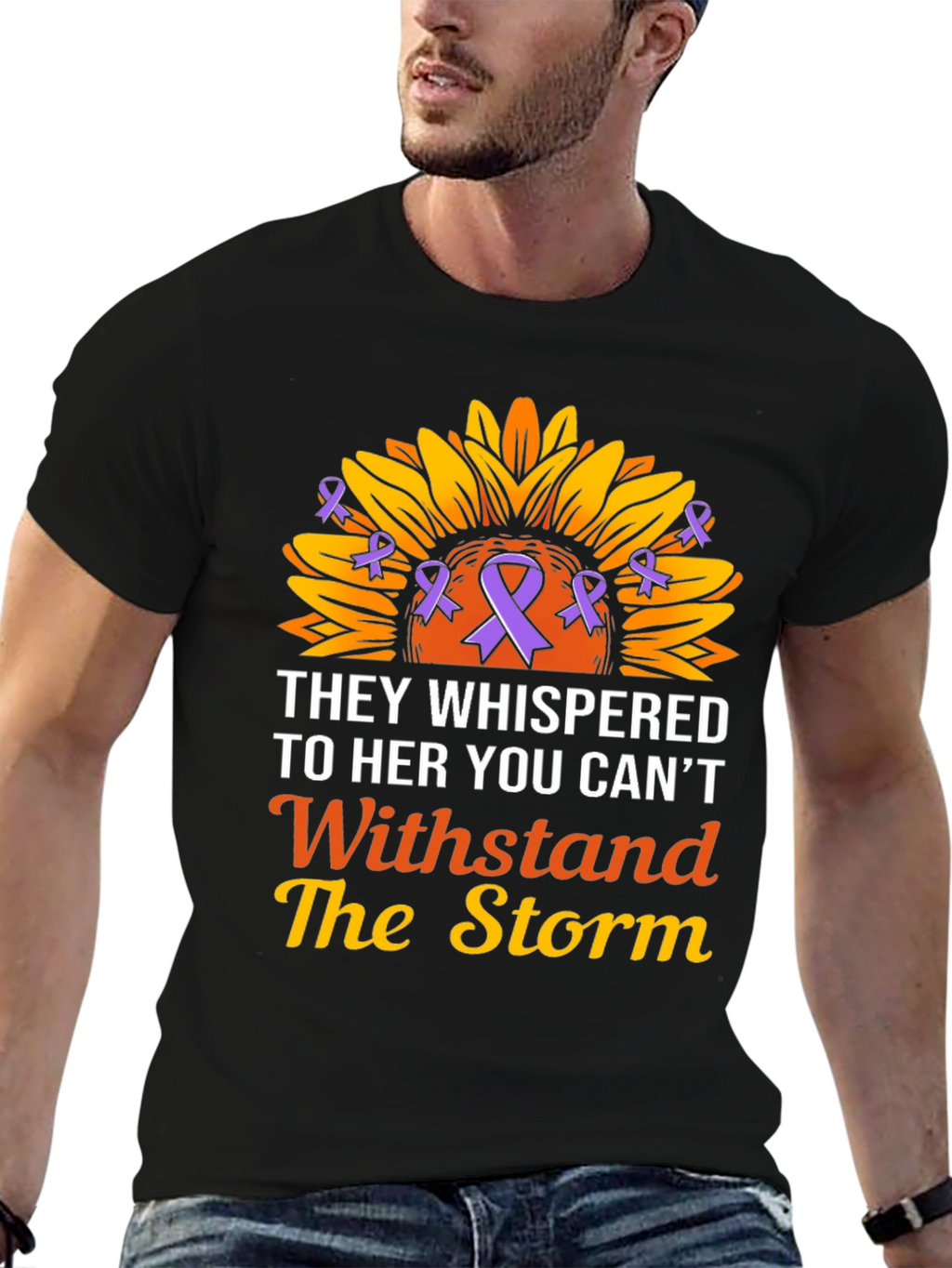 They Whispered T-Shirt Sunflower Ribbon
