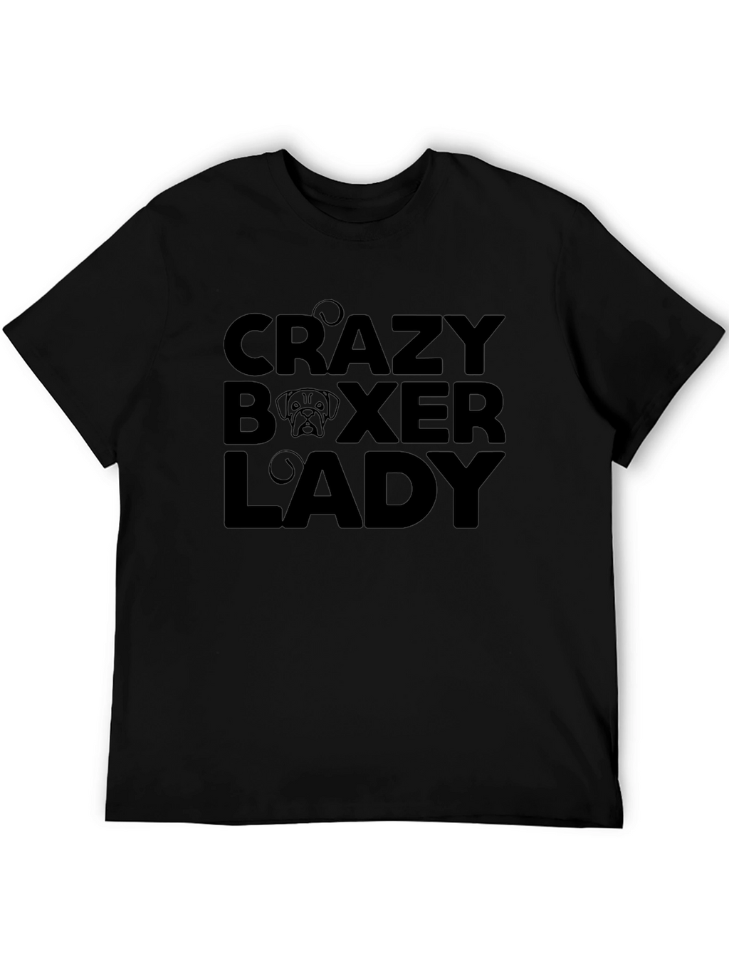 Crazy Boxer Lady Black Graphic T-Shirt