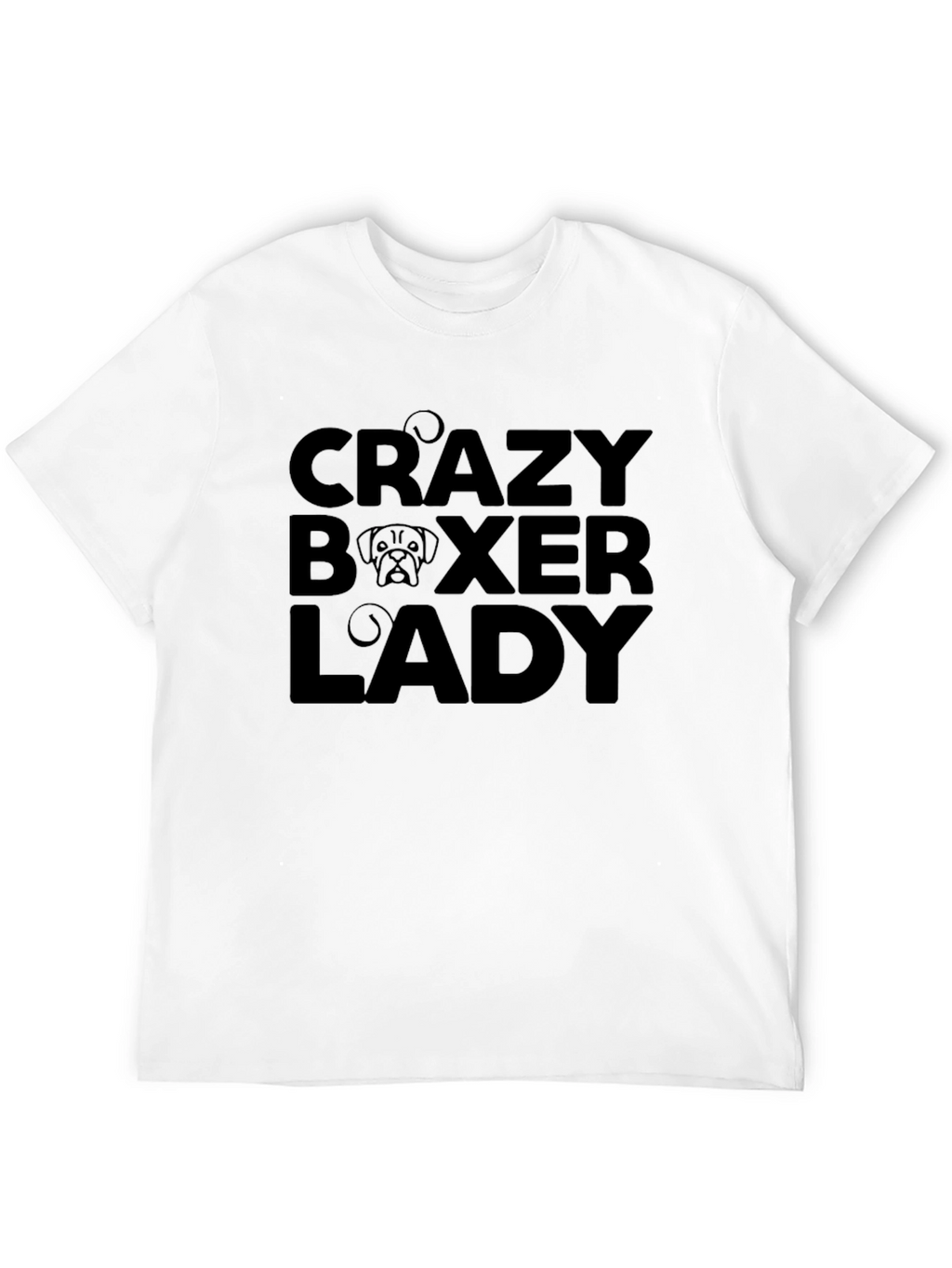Crazy Boxer Lady Black Graphic T-Shirt