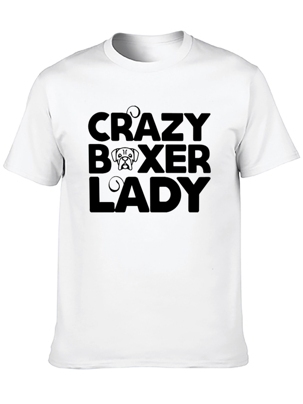 Crazy Boxer Lady Black Graphic T-Shirt