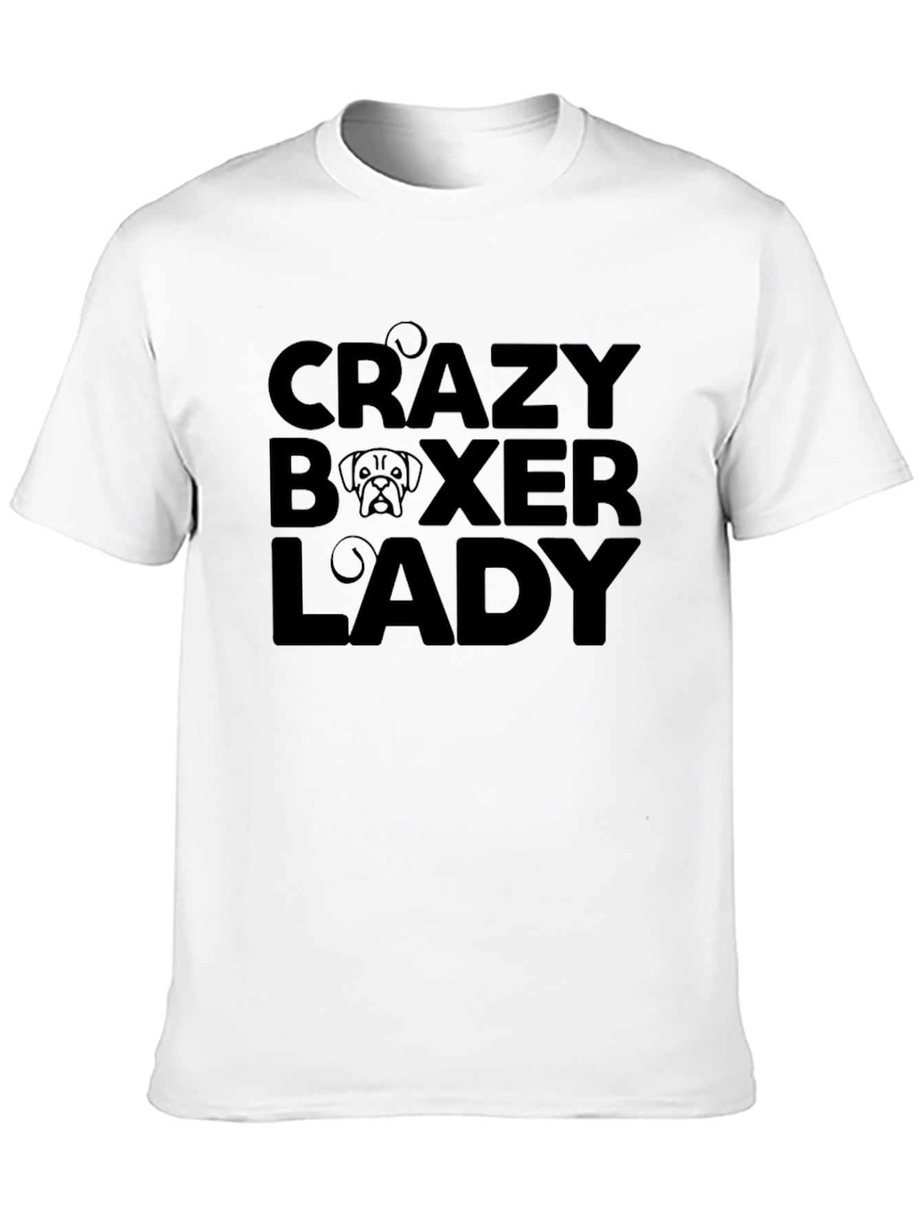 Crazy Boxer Lady Black Graphic T-Shirt