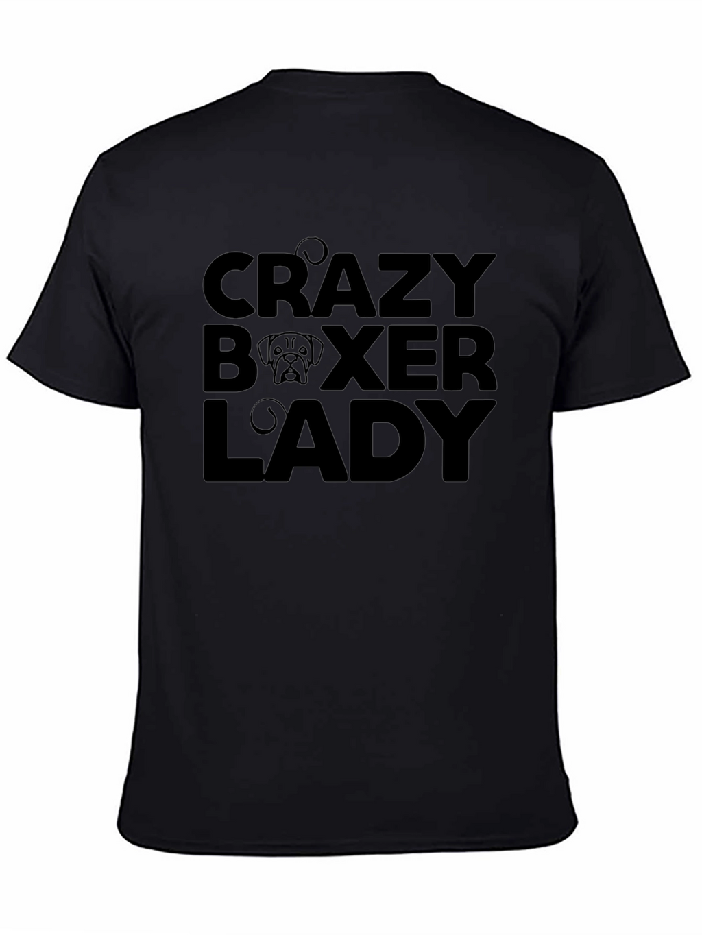 Crazy Boxer Lady Black Graphic T-Shirt