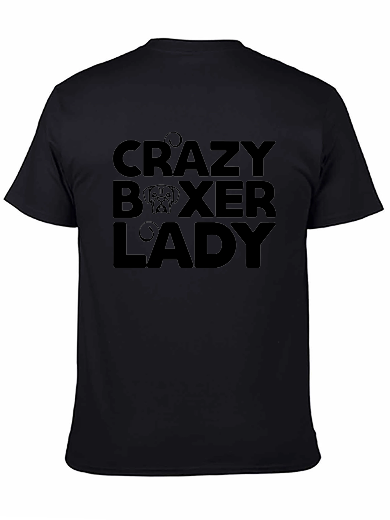 Crazy Boxer Lady Black Graphic T-Shirt