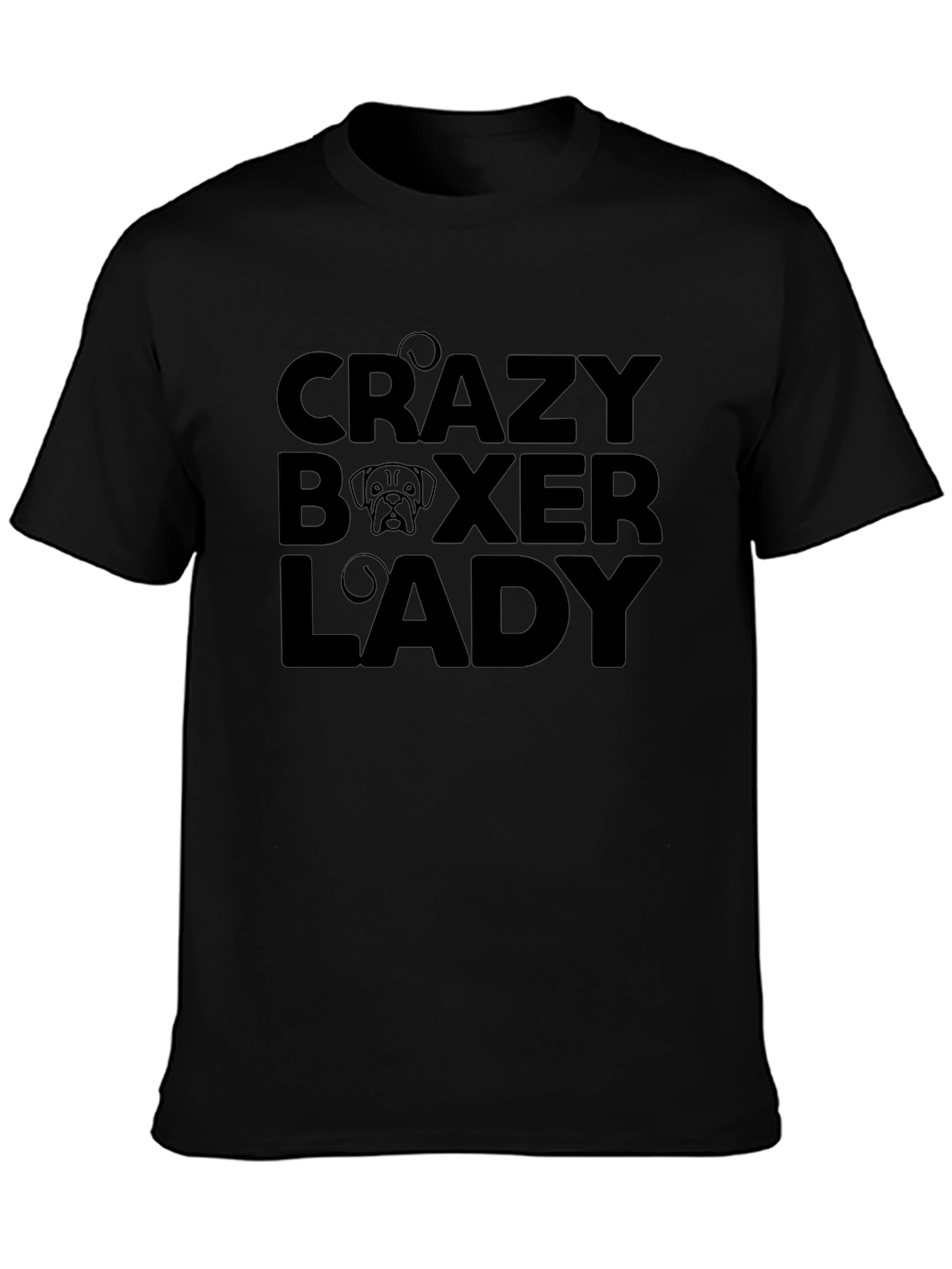 Crazy Boxer Lady Black Graphic T-Shirt