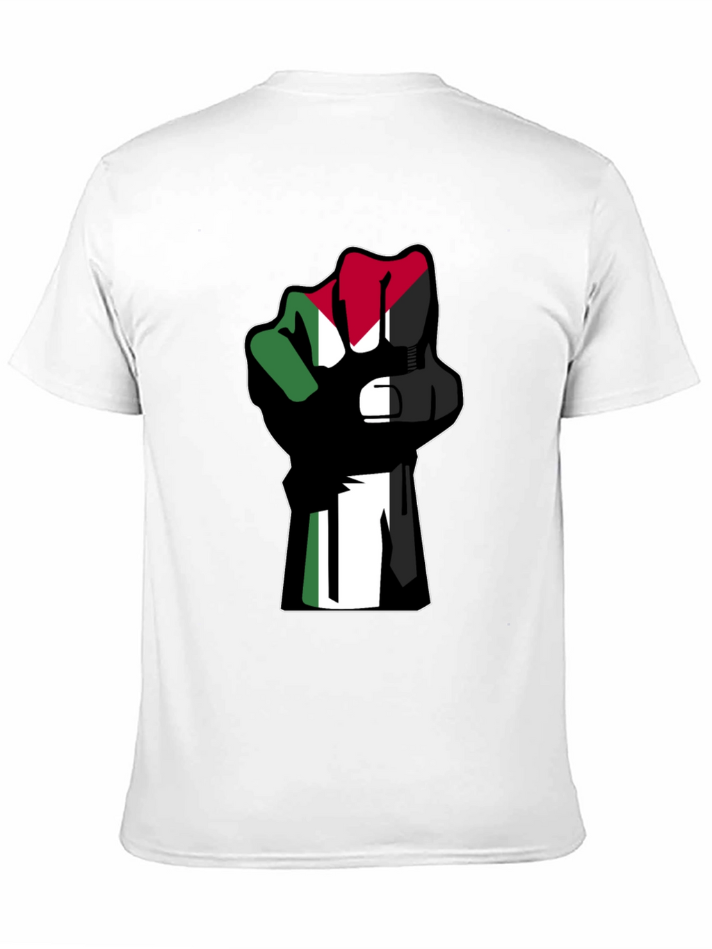 Flag Fist Black T-Shirt - Palestine Solidarity